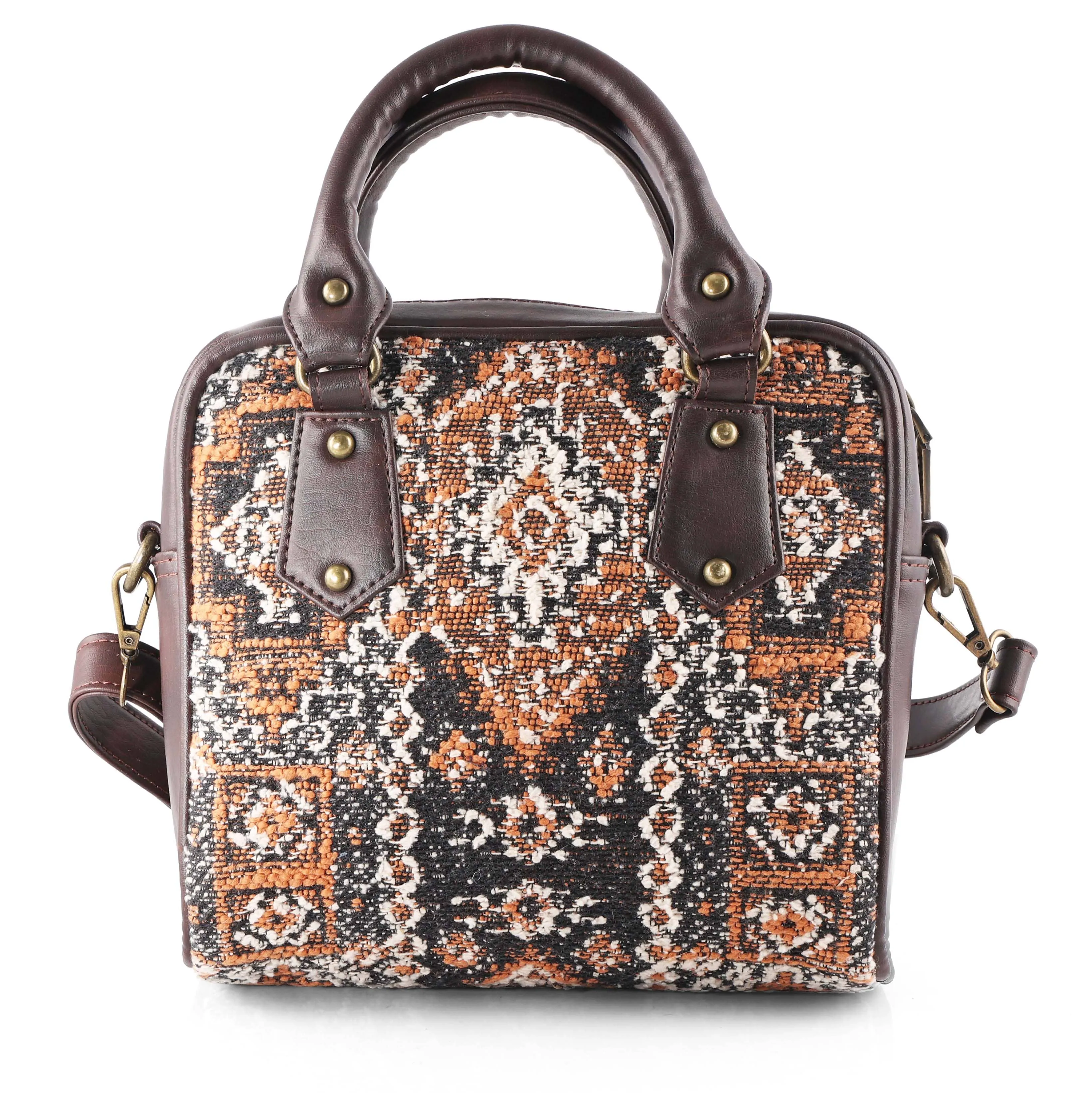 Rudhira Damask Print Satchel bag