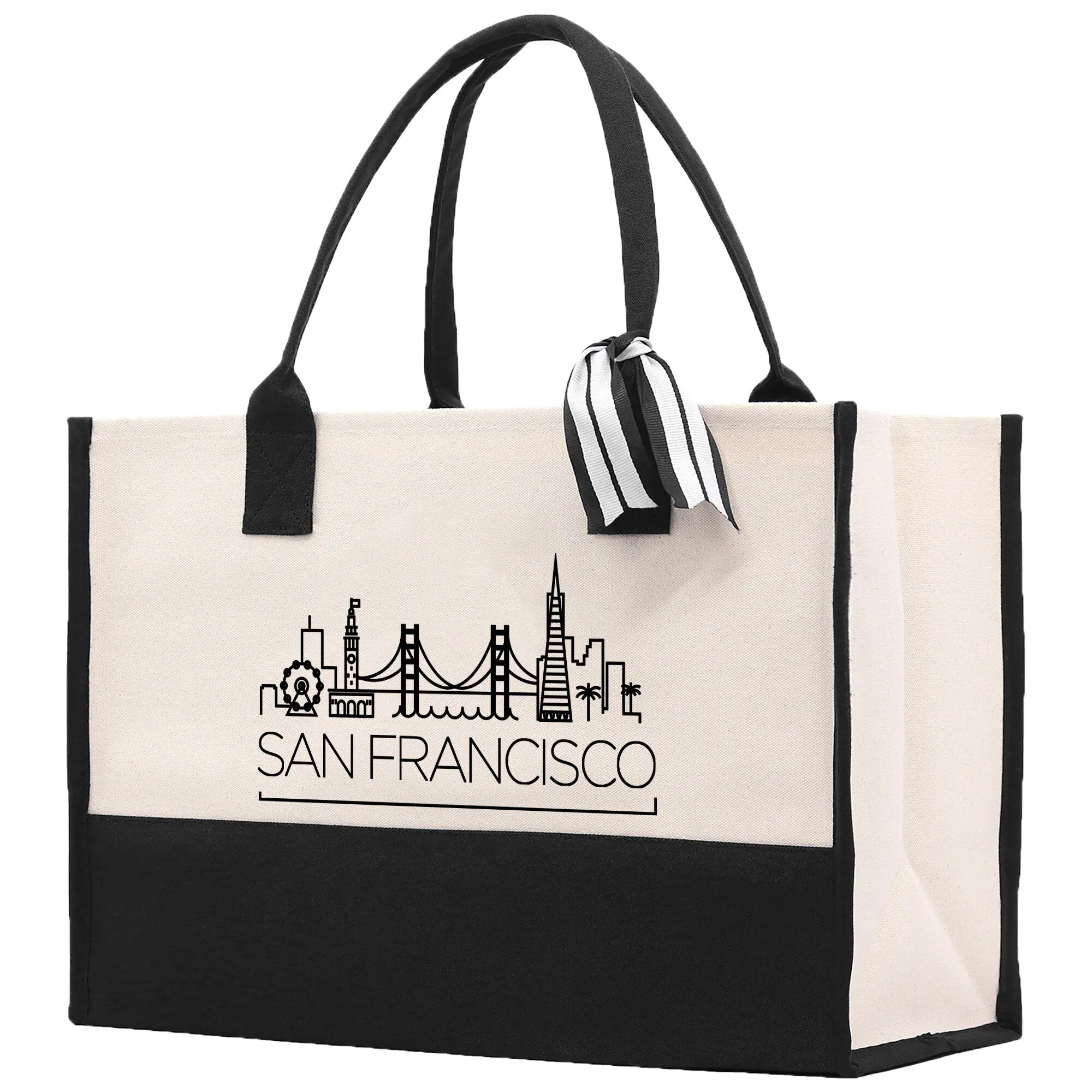 San Francisco Canvas Tote Bag SF Travel Vacation Tote Employee and Client Gift Wedding Favor Birthday Welcome Tote Bag Bridesmaid Gift