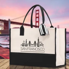 San Francisco Canvas Tote Bag SF Travel Vacation Tote Employee and Client Gift Wedding Favor Birthday Welcome Tote Bag Bridesmaid Gift