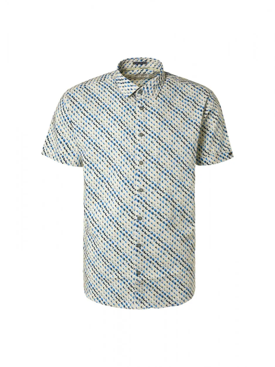 Shirt Short Sleeve Allover Printed | Washed Blue