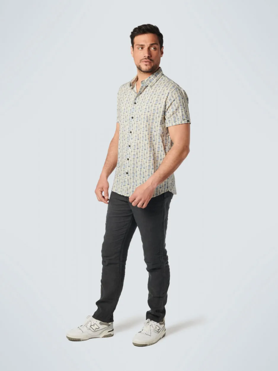 Shirt Short Sleeve Allover Printed | Washed Blue