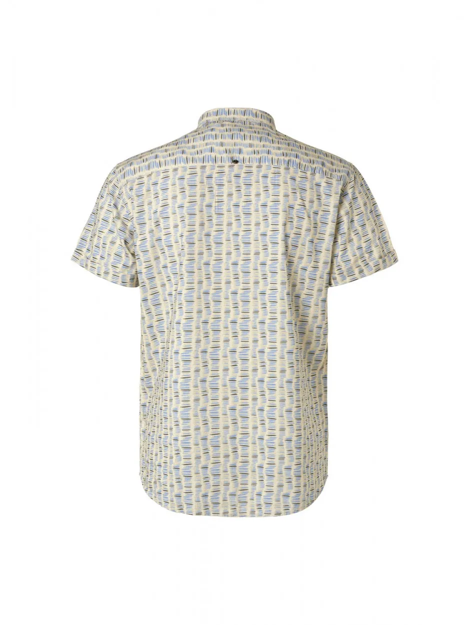Shirt Short Sleeve Allover Printed | Washed Blue