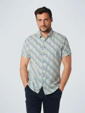 Shirt Short Sleeve Allover Printed | Washed Blue