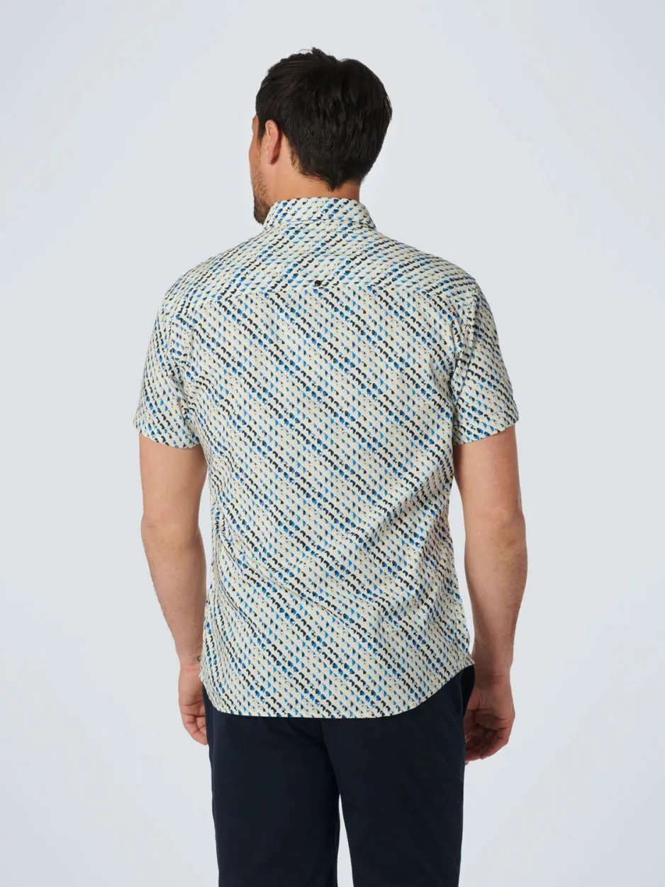 Shirt Short Sleeve Allover Printed | Washed Blue