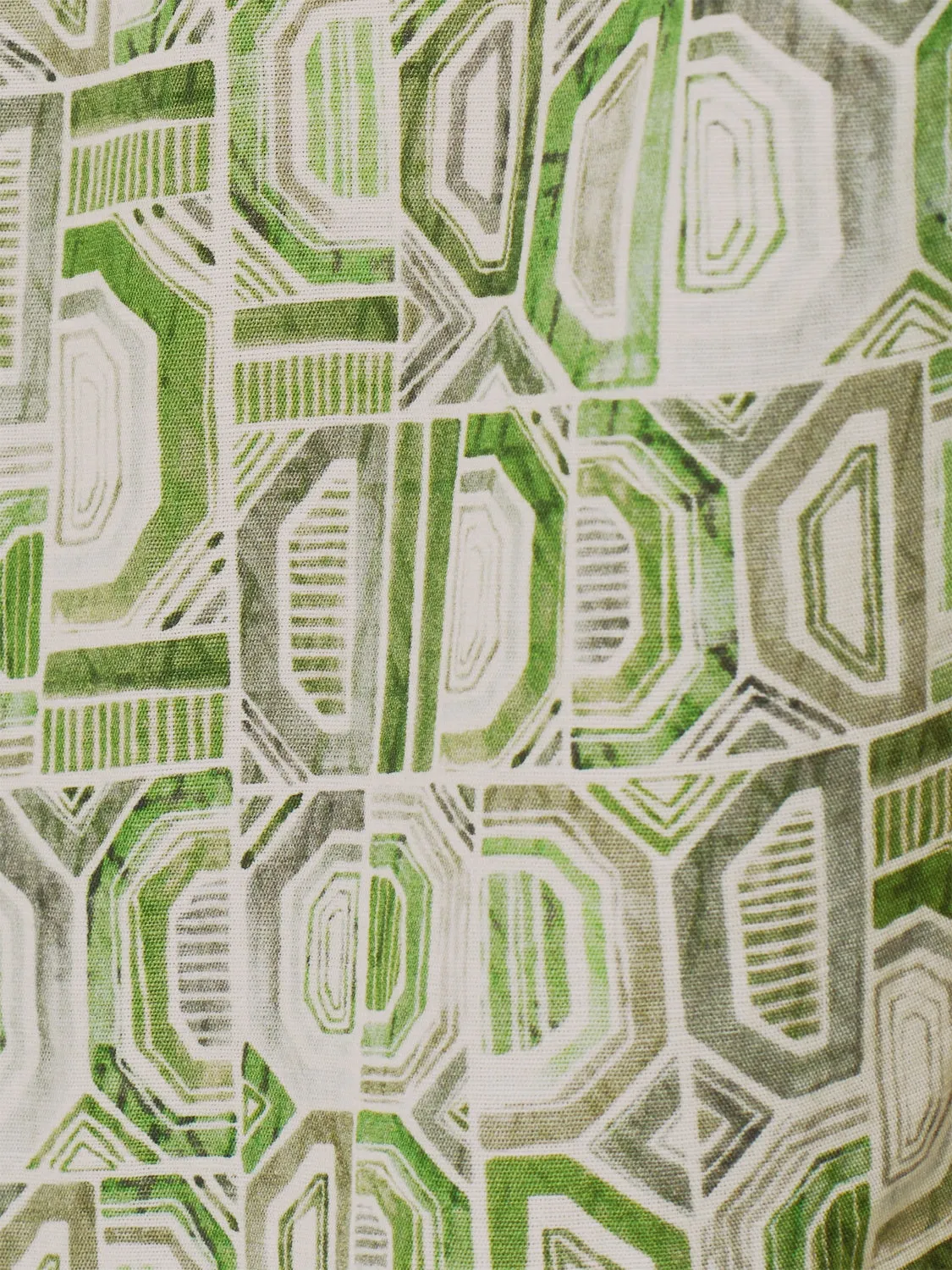 Shirt Short Sleeve Allover Printed With Linen | Green