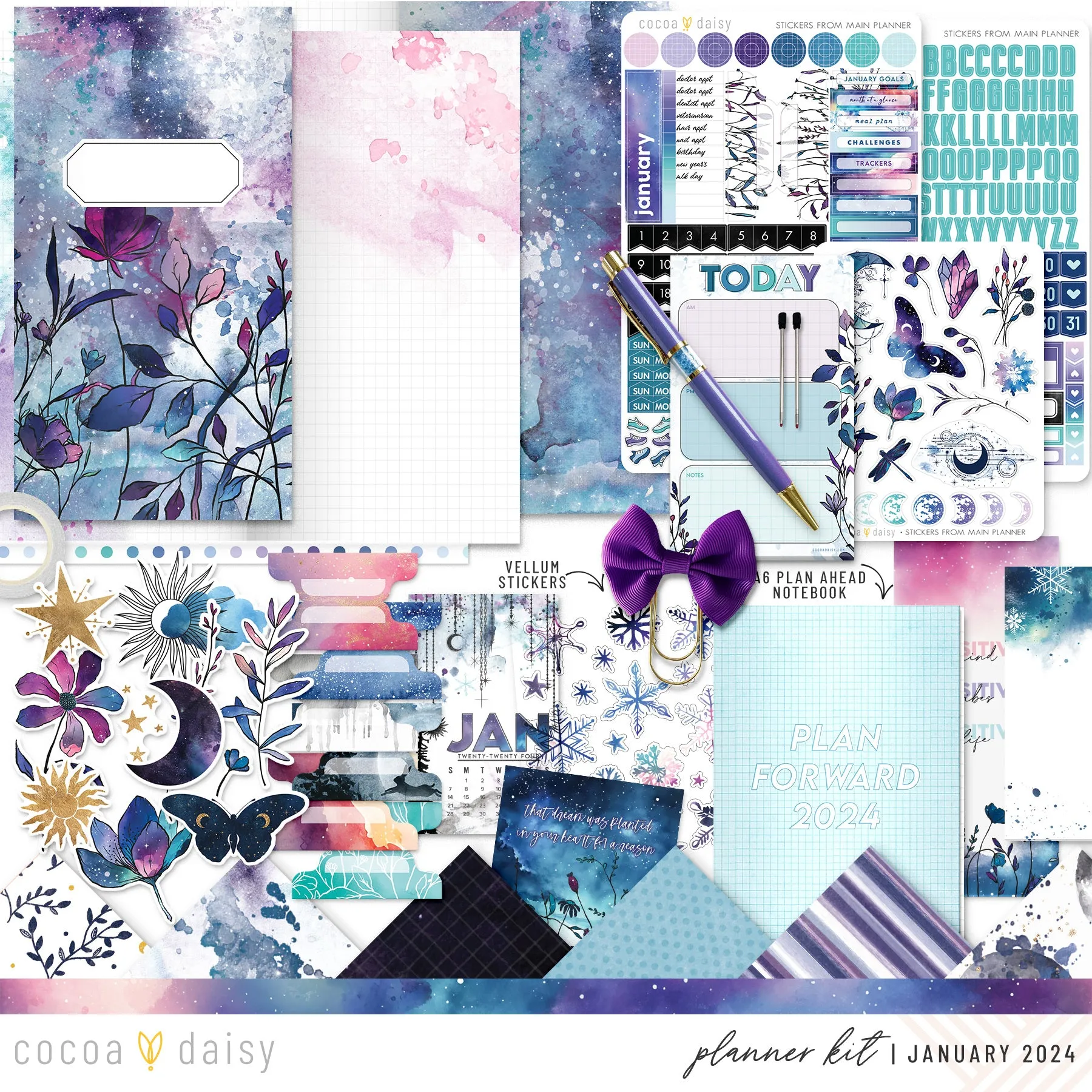 Silent Moon SimpleDaisy Notebook January 2024