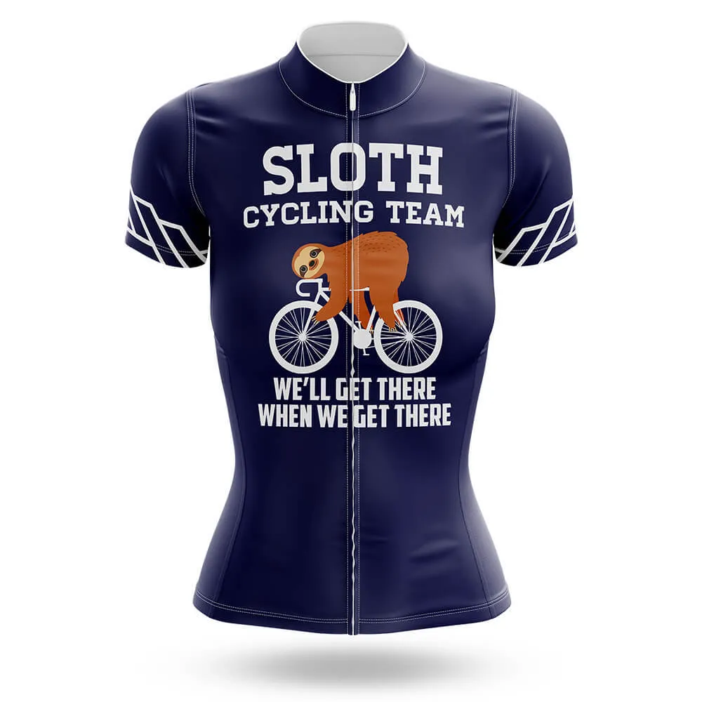 Sloth Cycling Team Navy Women's Short Sleeve Cycling Jersey