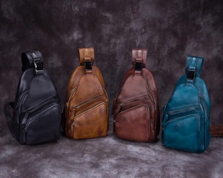 Women's Leather Crossbody Sling Bag Chest Bag For Women
