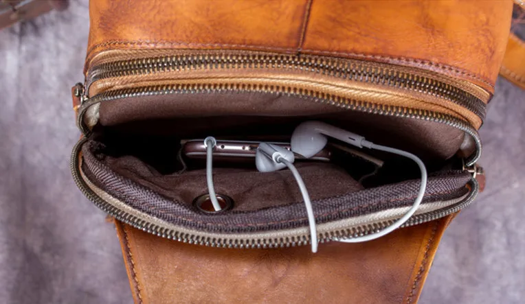 Women's Leather Crossbody Sling Bag Chest Bag For Women
