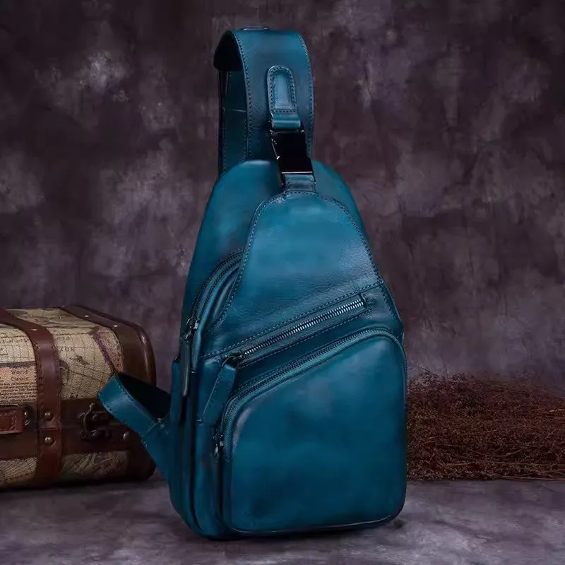 Women's Leather Crossbody Sling Bag Chest Bag For Women