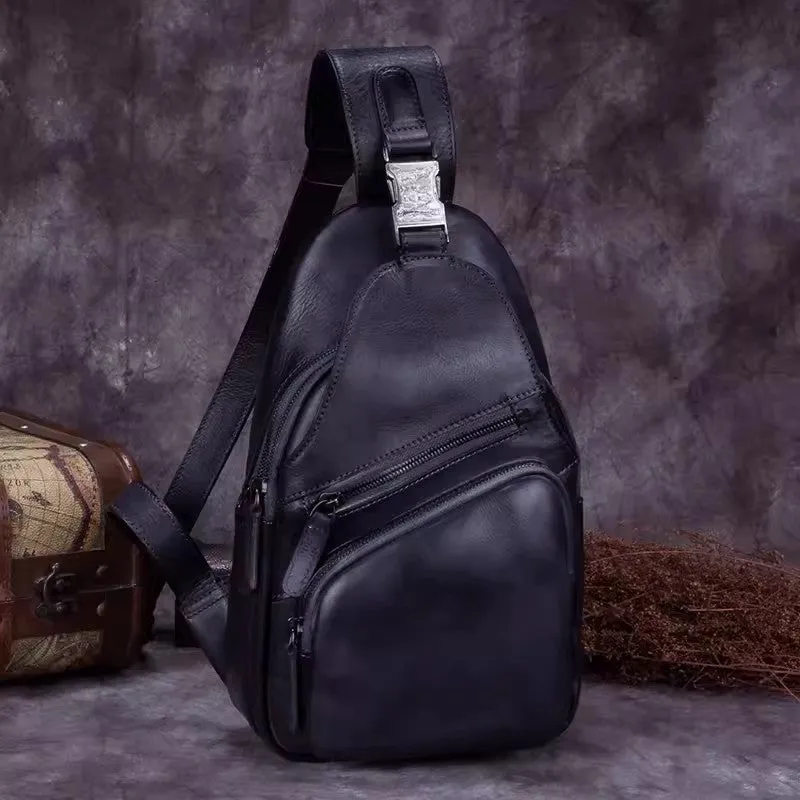 Women's Leather Crossbody Sling Bag Chest Bag For Women