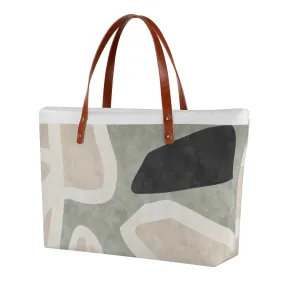 Women's Tote Bag | Diving Cloth127 beige with all of abstract print