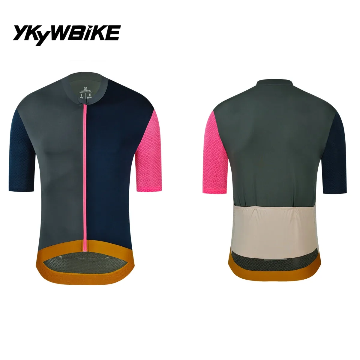 YKYW 2024 Men's New Cycling Jersey Moisture Wicking Quick Dry Multiple Color Light Green Dark Green