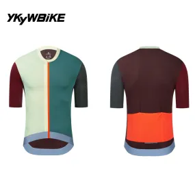 YKYW 2024 Men's New Cycling Jersey Moisture Wicking Quick Dry Multiple Color Light Green Dark Green