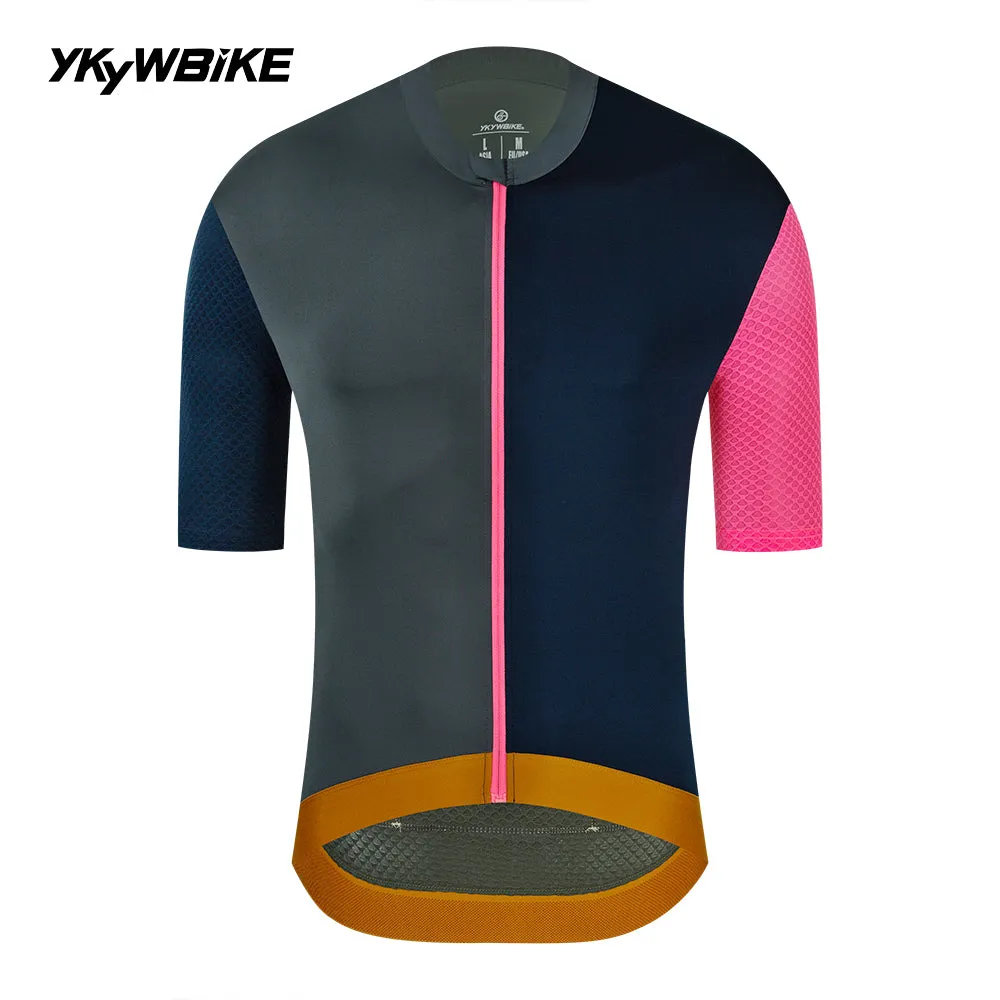 YKYW 2024 Men's New Cycling Jersey Moisture Wicking Quick Dry Multiple Color Light Green Dark Green
